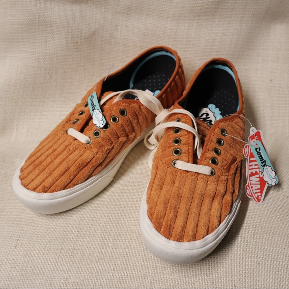 Vans Orange Corduroy Comfycush Authentic Sneakers